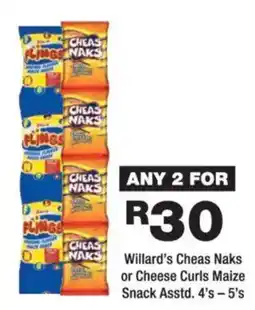 OK urban Willard's Cheas Naks or Cheese Curls Maize Snack Asstd offer