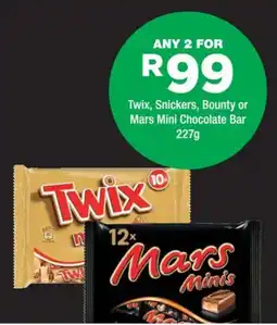 OK urban Twix, Snickers, Bounty or Mars Mini Chocolate Bar offer