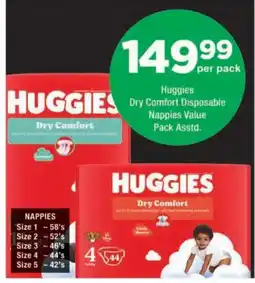 OK urban Huggies Dry Comfort Disposable Nappies Value Pack Assorted offer