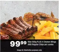 OK urban Ribs 500g PLUS 4 Chicken Wings AND Regular Chips offer