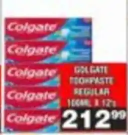 Advance Cash n Carry Colgate Toothpaste Regular offer