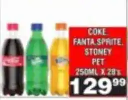 Advance Cash n Carry Coke, Fanta, Sprite, Stoney PET offer