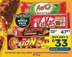 Pick n Pay Nestlé - aero, bar-one, kitkat, smarties or tex chocolate assorted offer
