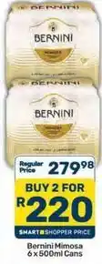 Pick n Pay Bernini - mimosa 6 x 500ml cans offer