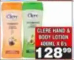 Advance Cash n Carry Clere Hand & Body Lotion offer