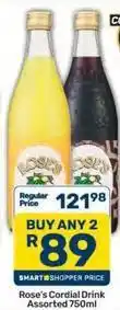 Pick n Pay Rose's - cordial drink offer