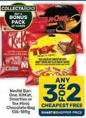 Pick n Pay Nestlé - bar one, kitkat, smarties or tex minis chocolate bag offer