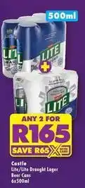 Shoprite Liquor Castle - lite/lite draught lager beer cans offer