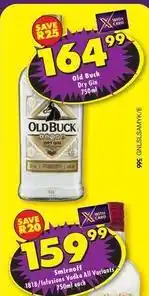 Shoprite Liquor Old buck - dry gin offer