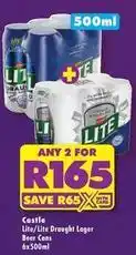 Shoprite Liquor Castle - lite draught lager beer cans offer