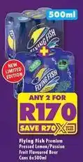 Shoprite Liquor Flying fish - premium pressed lemon/passion fruit flavoured beer cans offer