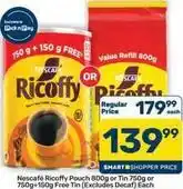 Pick n Pay Hypermarket Ricoffy - pouch 800g or tin 750g or 750g+150g free tin offer