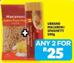 Usave UBRAND MACARONI/SPAGHETTI offer