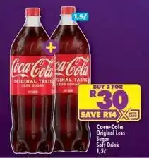 Shoprite Coca cola - original less sugar soft drink offer