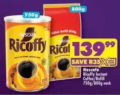 Shoprite Ricoffy - instant coffee/refill offer