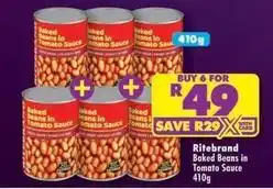 Shoprite Ritebrand - baked beans in tomato sauce offer