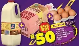 Shoprite Clover - large eggs, maags cream, sunbake brown bread offer