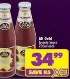 Shoprite All gold - tomato sauce offer