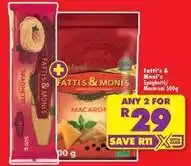 Shoprite Fatti's & monis - spaghetti / macaroni offer