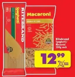 Shoprite Ritebrand Spaghetti/Macaroni offer