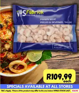 Die Visfabriek VIS Fabriek Frozen Foods Prawn Meat Peeled & Deveined, Tail-off offer