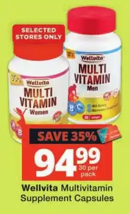 Checkers Wellvita Multivitamin Supplement Capsules offer
