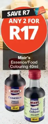 Checkers Moir's Essence/Food Colouring offer