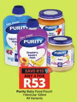 Checkers Purity Baby Food Pouch offer