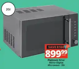 Checkers Platinum Silver Mirror Digital Microwave offer