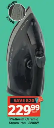 Checkers Platinum Ceramic Steam Iron offer