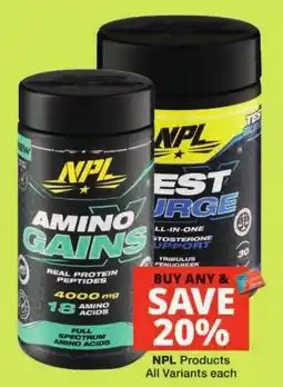 Checkers NPL Amino Gains offer