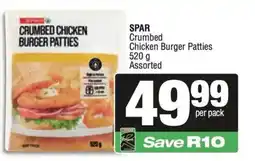 KwikSpar SPAR Crumbed Chicken Burger Patties Assorted offer