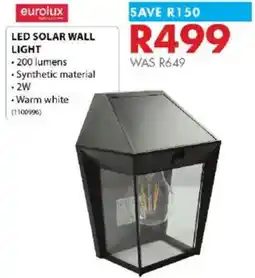 Chamberlain eurolux LED SOLAR WALL LIGHT offer