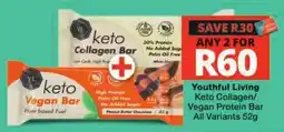 Checkers Youthful Living Keto Collagen/Vegan Protein Bar offer