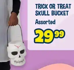 The Crazy Store Trick or Treat Skull Bucket Assorted offer