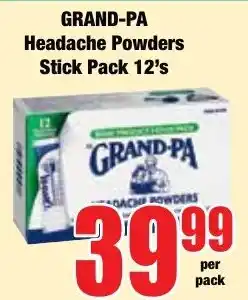 Boxer Superstores Grand-Pa Headache Powders offer