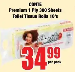 Boxer Superstores CONTE Premium 1 Ply Toilet Tissue Rolls offer