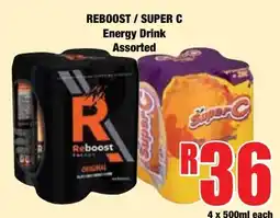 Boxer Superstores Reboost / Super C Energy Drink Assorted offer
