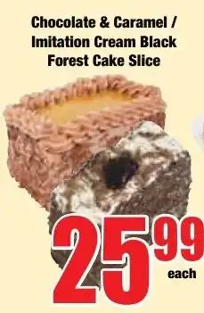 Boxer Superstores Chocolate & Caramel / Imitation Cream Black Forest Cake Slice offer