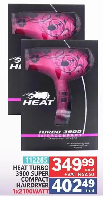 HEAT TURBO 3900 SUPER COMPACT HAIRDRYER