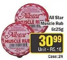 J&E Cash and Carry All Star Muscle Rub offer
