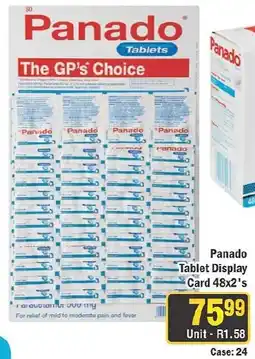 J&E Cash and Carry Panado Tablet Display Card 48x2's offer