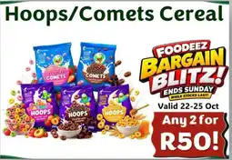 Foodeez Hoops/Comets Cereal offer