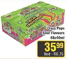 J&E Cash and Carry Crazy Pops Sour Flavours offer