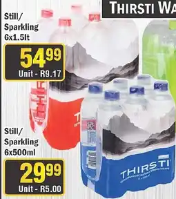 J&E Cash and Carry THIRSTI WATER offer