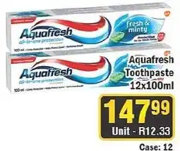 J&E Cash and Carry Aquafresh Toothpaste offer