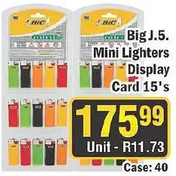 J&E Cash and Carry BIC Big J.5 Mini Lighters offer