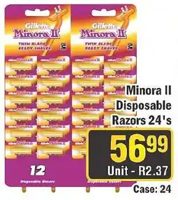 J&E Cash and Carry Gillette Minora II Disposable Razors offer
