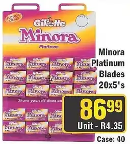 J&E Cash and Carry Gillette Minora Platinum Blades offer