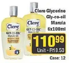 J&E Cash and Carry Clere Glycerine Gly-co-oil Marula Oil offer